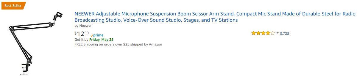 NEEWER Microphone Suspension Boom Scissor Arm Stand